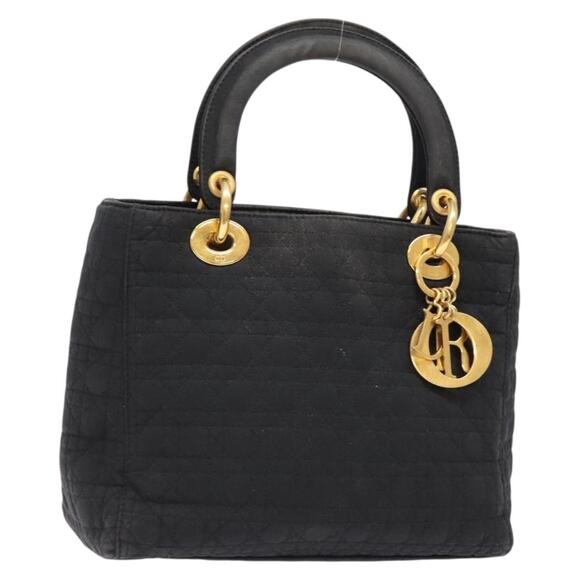 DIOR Canage Hand Bag Nylon Black Gold - Picture 1 of 12